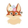 Cute Spring Foxes, Watercolor Craft Design