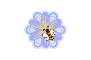 Spring Bee, Sticker Style Craft Design