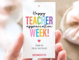 Teacher Appreciation Gift Tags Thank You Teacher Gift Tag School Printable Gift Tags Labels Editable Canva Template Instant Digital Download