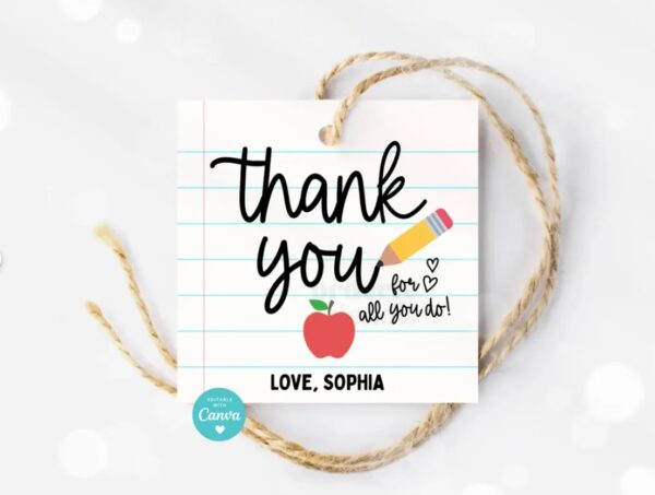 Screenshot_9 Teacher Appreciation Gift Tags Thank You Teacher Gift Tag Cookie School Printable Tags Editable Canva Template Instant Digital Download